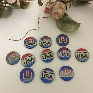 Set of 11 LBJ for the USA Flasher Buttons